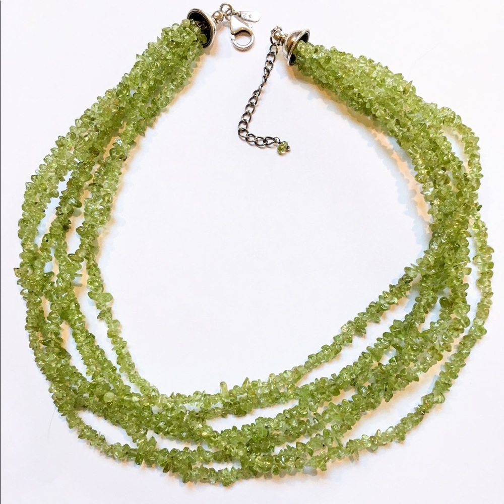 SILPADA Necklace Peridot Sterling Silver Multi Strand N1402 SILPADA